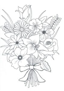 buquê de flores desenhado à mão
