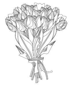 buquê de flores vintage para pintar