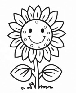 desenho de girassol para imprimir e colorir