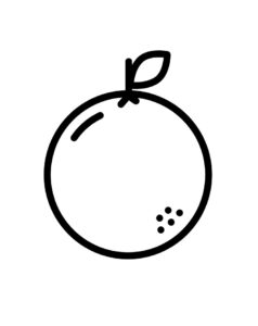 desenho de laranja simples para imprimir e pintar