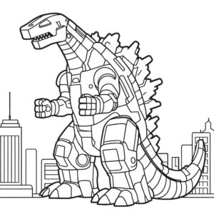 desenho de mechagodzilla para crianças de 6 ano para colorir