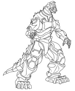 desenho de mechagodzilla para crianças para colorir