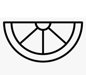 desenho de metade de uma laranja para colorir
