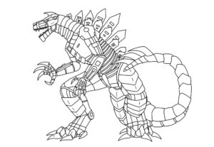 desenho de pintura de mechagodzilla para colorir