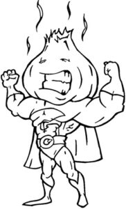 desenho de super herói cebola para colorir