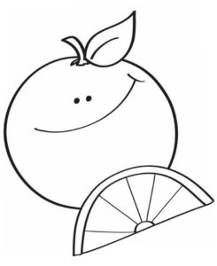 desenho para pintar da fruta laranja