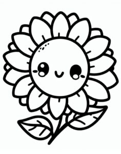 girassol para colorir