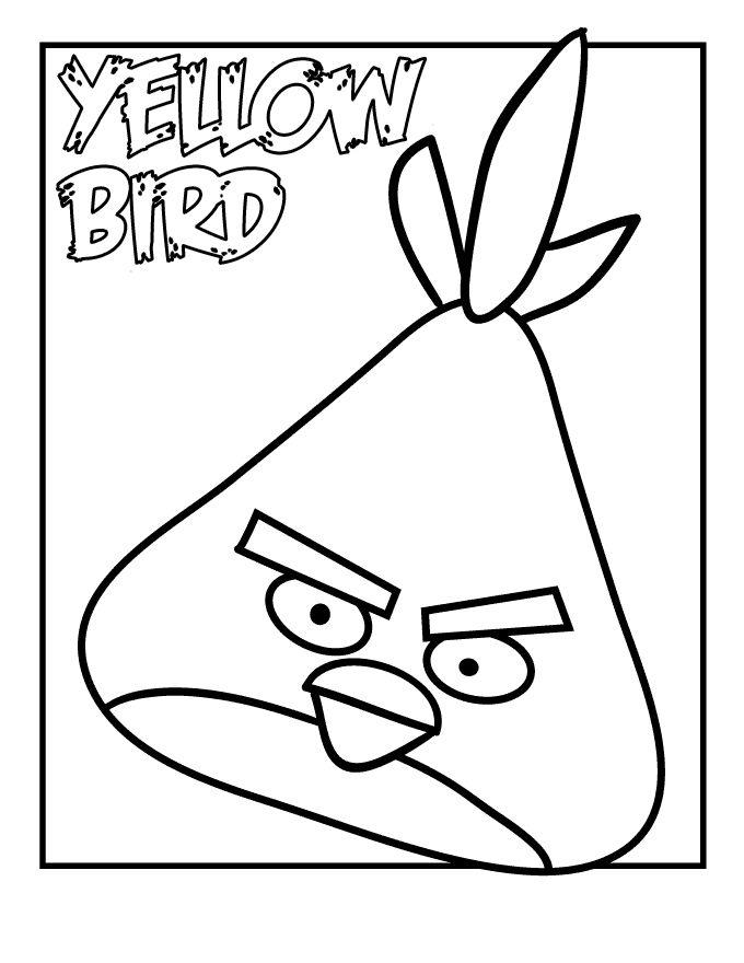 desenho de chuck angry birds amarelo para imprimir e colorir