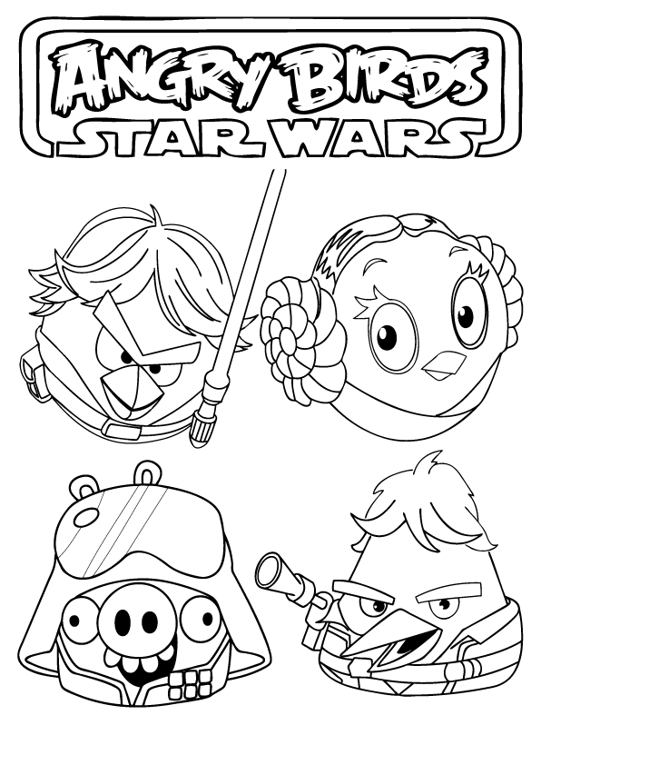 desenhos de angry birds star wars para imprimir e colorir