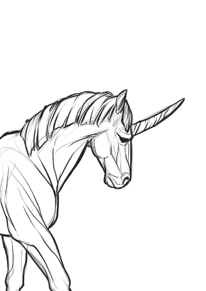 unicornio para colorir tronco e cara