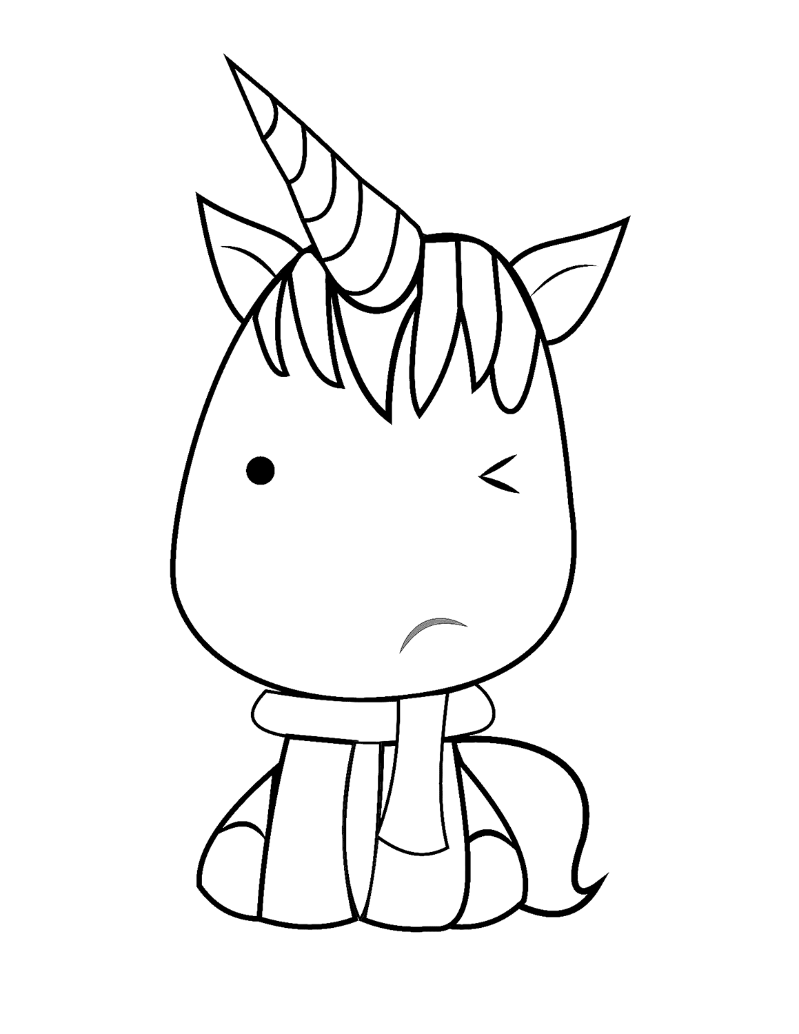 desenho kawaii de unicornio para imprimir e colorir