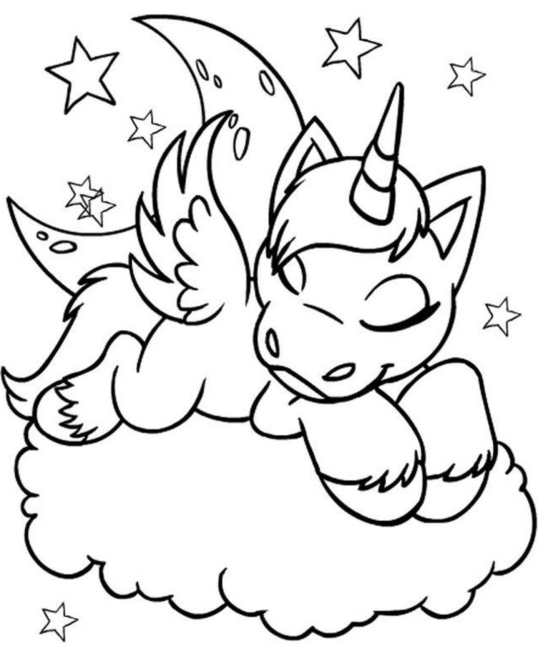 desenho de unicornio dormindo para colorir