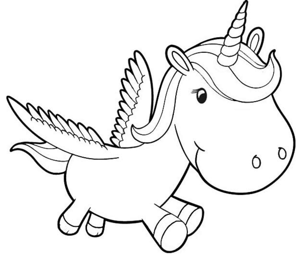 desenho de unicornio alado para imprimir e colorir