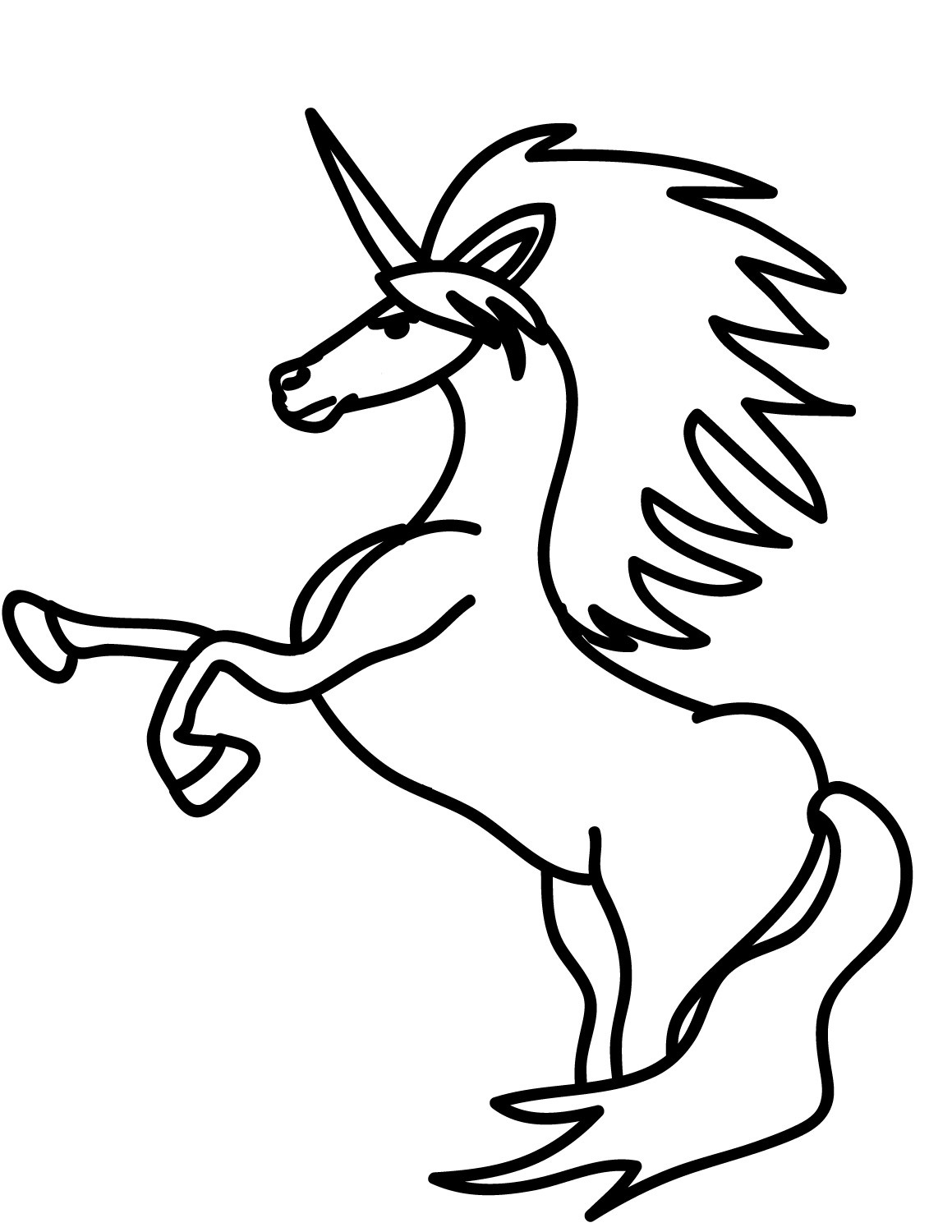 desenho de unicornio simples para imprimir e pintar