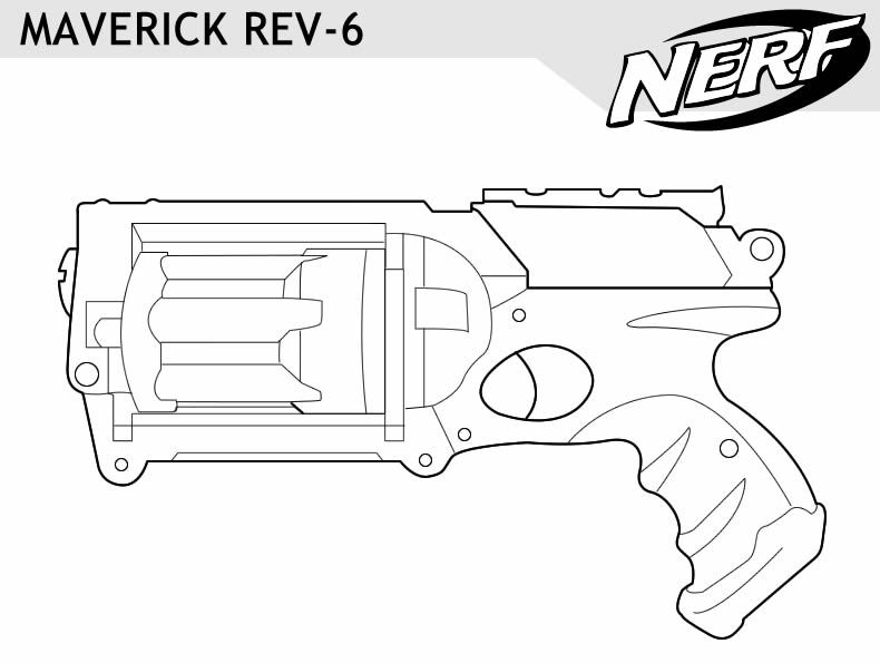 desenho arma nerf maverick para imprimir e colorir