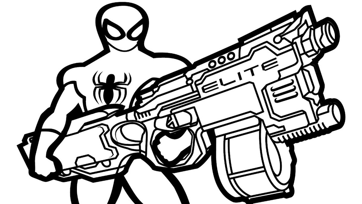 desenho homem aranha nerf gun elite para pintar