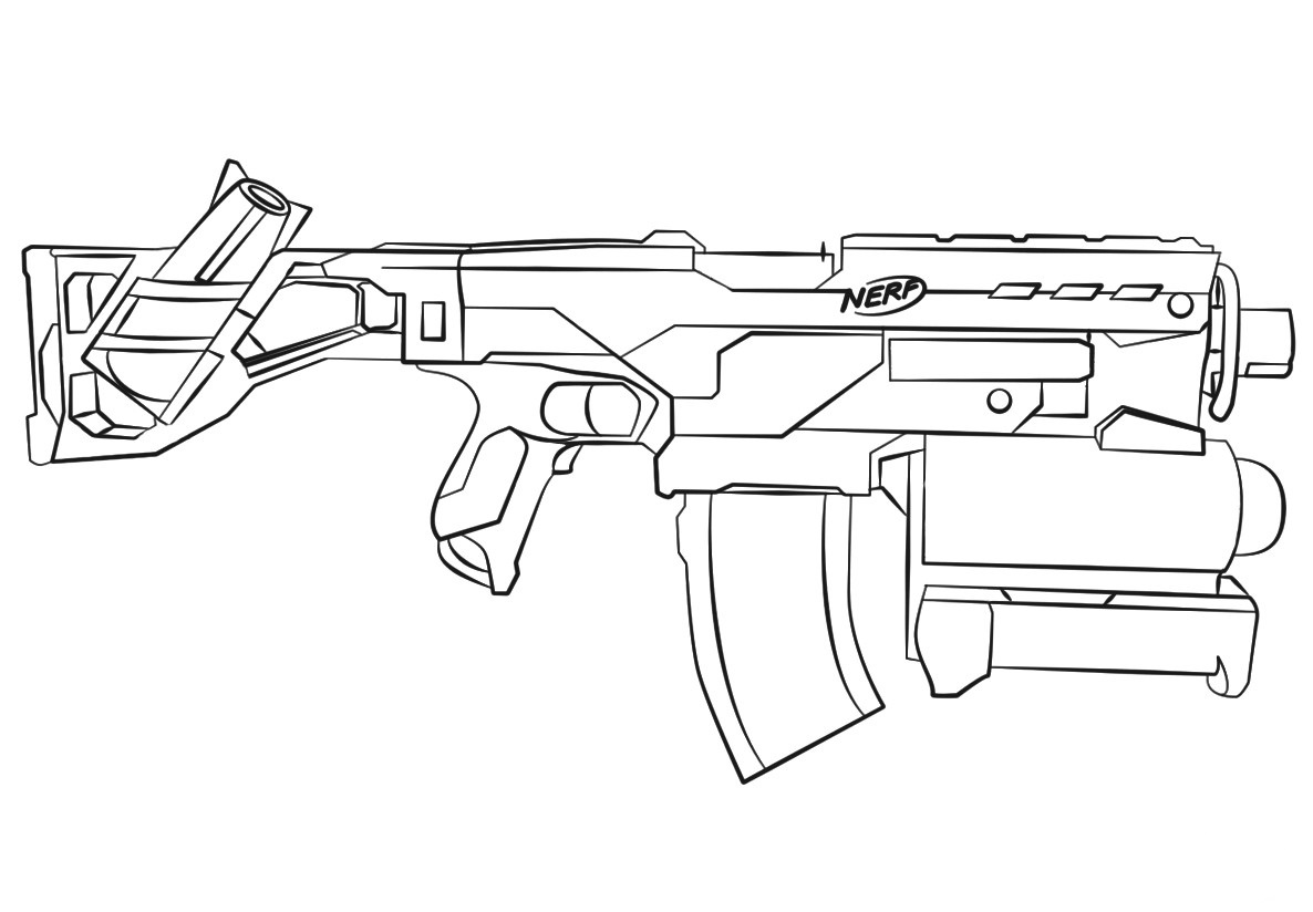 desenho nerf gun sketch para imprimir e colorir