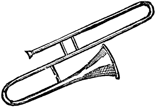 ilustração de trombone para imprimir e colorir grátis