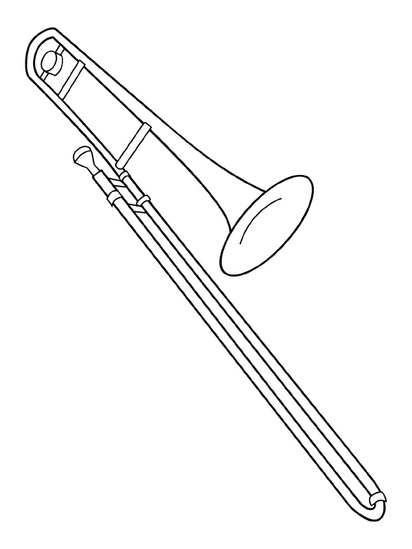 desenho de trombone para imprimir e colorir