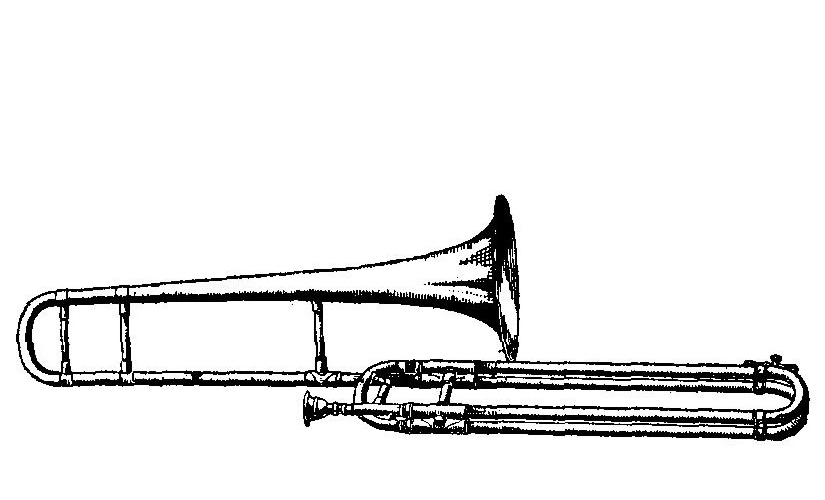 imagem de trombone para imprimir e pintar