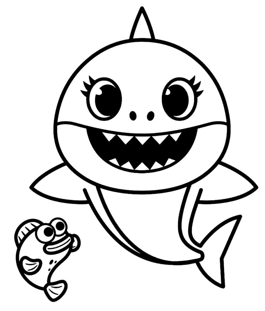 baby shark para colorir