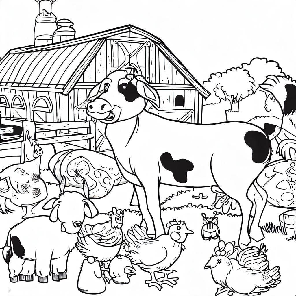Agricultura e Pecuária para Colorir
