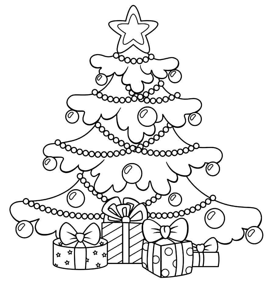 desenhos de arvore de natal para colorir