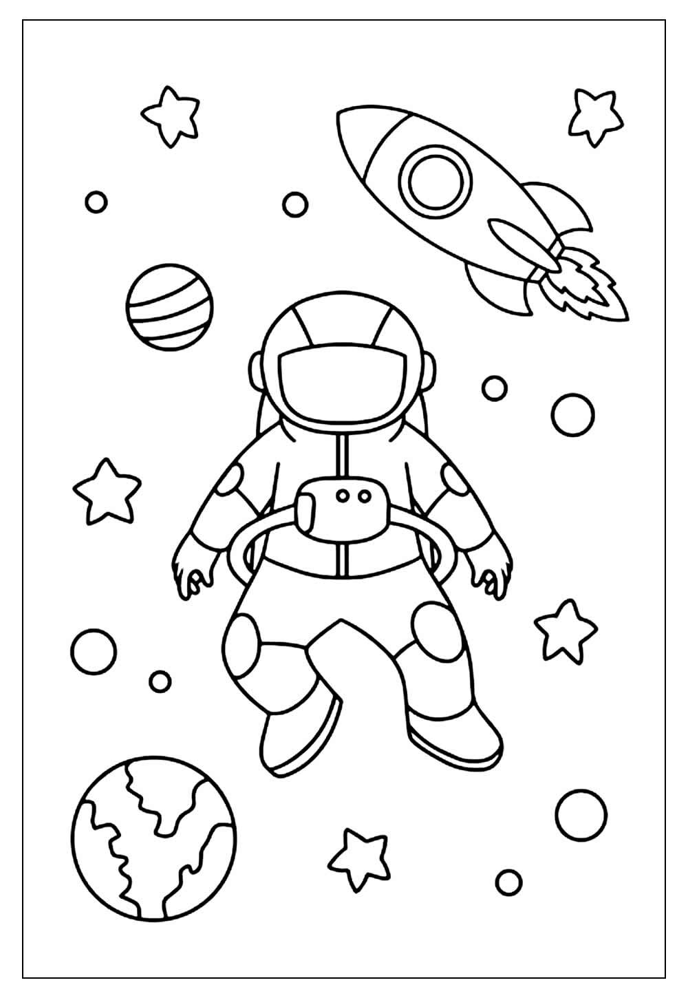 Astronautas para Colorir