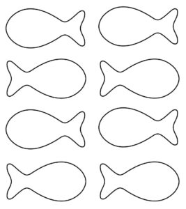 molde de peixe colorido para imprimir