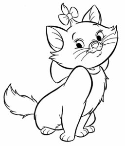 Desenhos da Desenhos da Gatinha Marie para Imprimir e Colorir