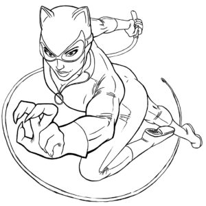 Mulher-Gato para Colorir