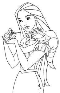 Desenhos da Pocahontas para Imprimir e Colorir