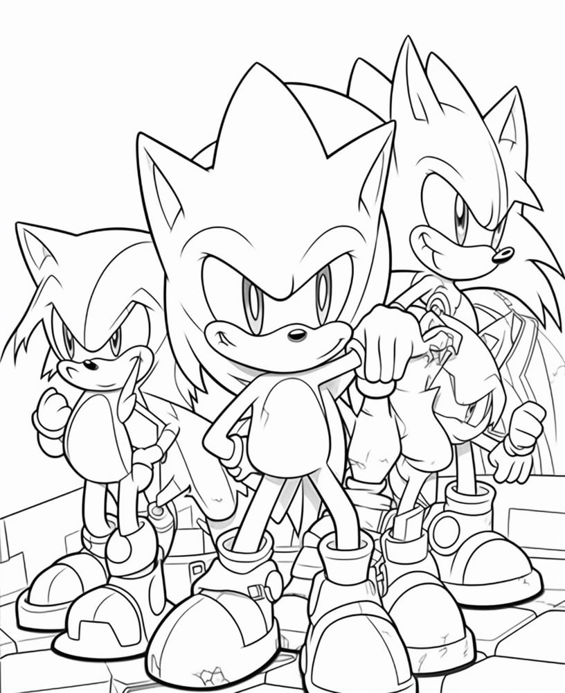 desenho do sonic tatils e shadow the hedgehog para colorir