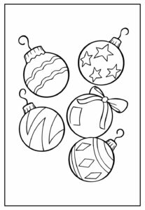 bolas de natal em contorno para colorir