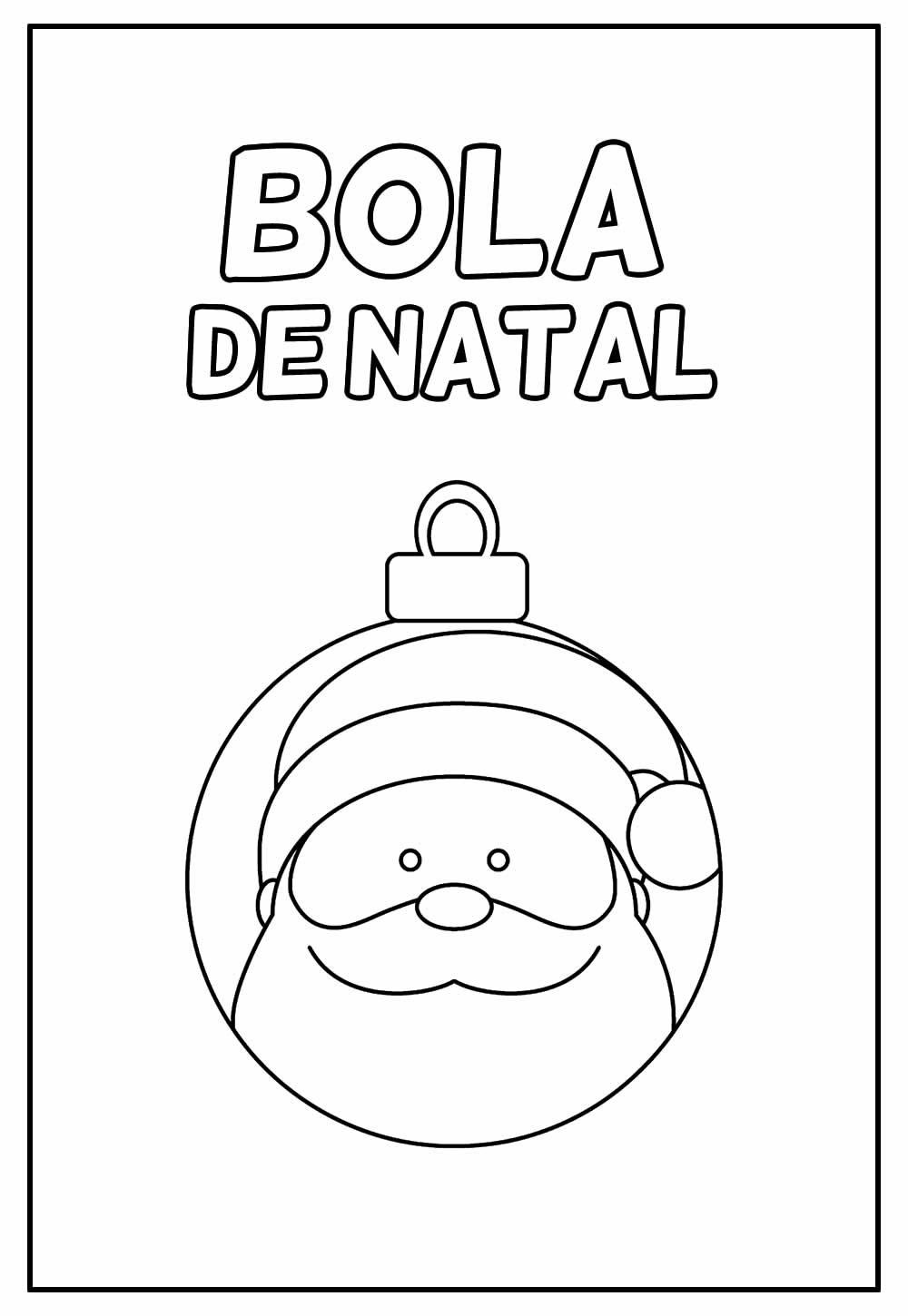 desenho de bolas de natal com papai noel para colorir em alta qualidade