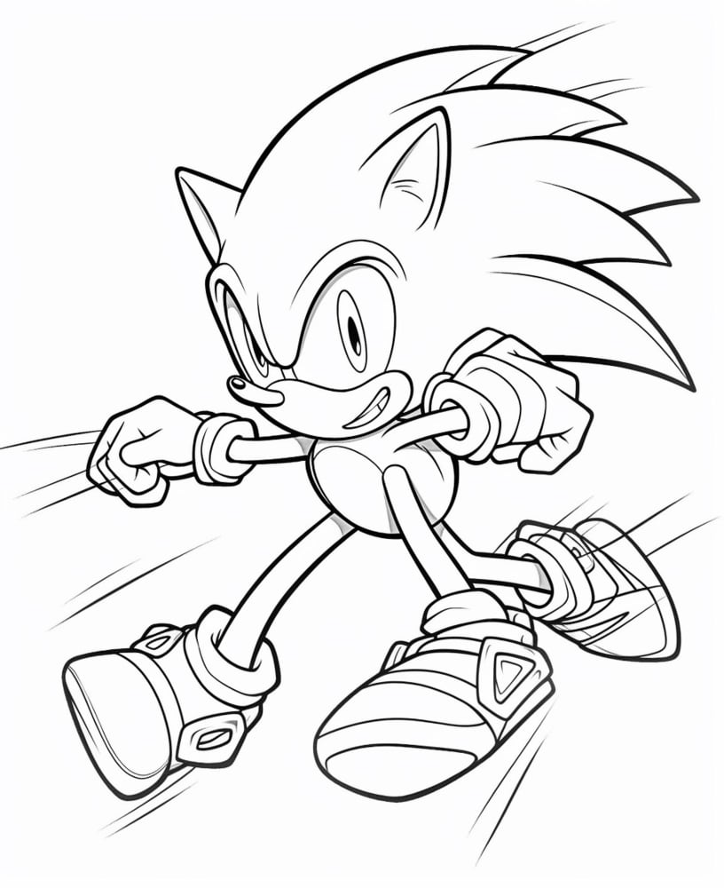 imagem sonic correndo para imprimir e colorir gratis