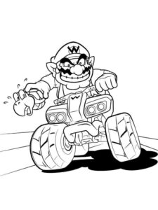 desenho wario no quadriciclo para colorir