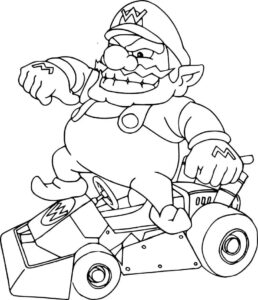 desenho wario kart para colorir