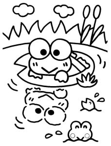desenho de sapo keroppi na água para colorir