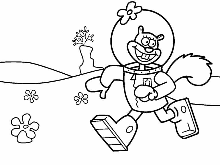 desenho de sandy de bob esponja para colorir