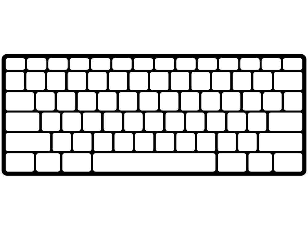 desenho de teclado fácil para colorir