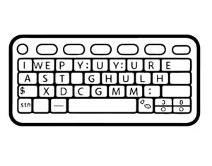 desenho de teclado pequeno para imprimir e colorir