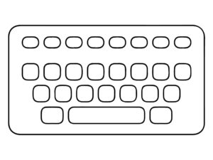 desenho de um teclado fácil para colorir e imprimir