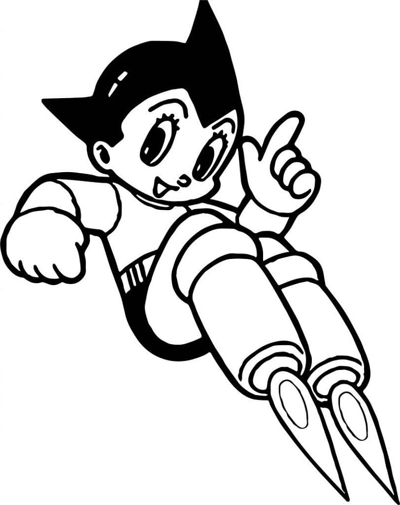 imprimir desenhos do astro boy voando para pintar grátis