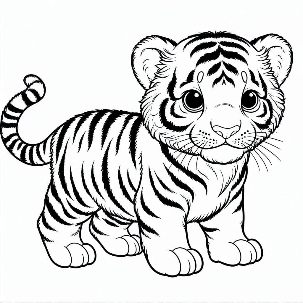 desenho de filhote de tigre imprimível para colorir