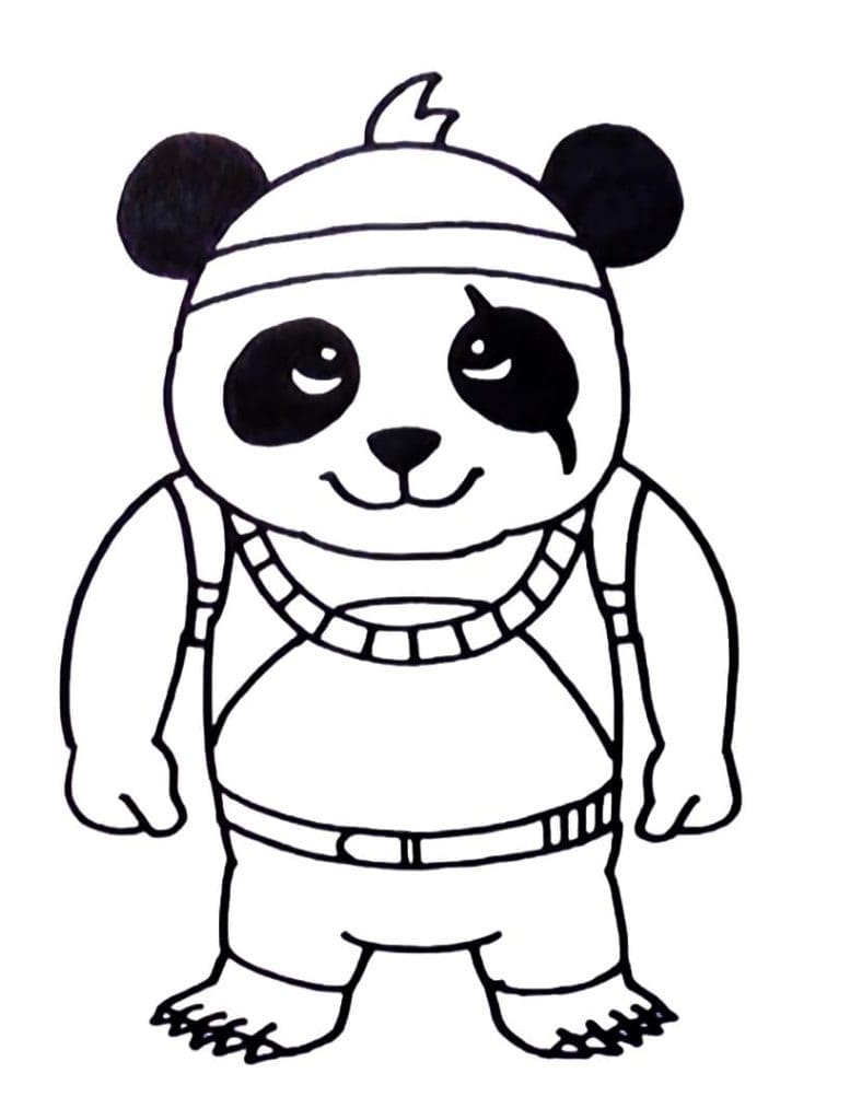 desenho panda detetive free fire para colorir