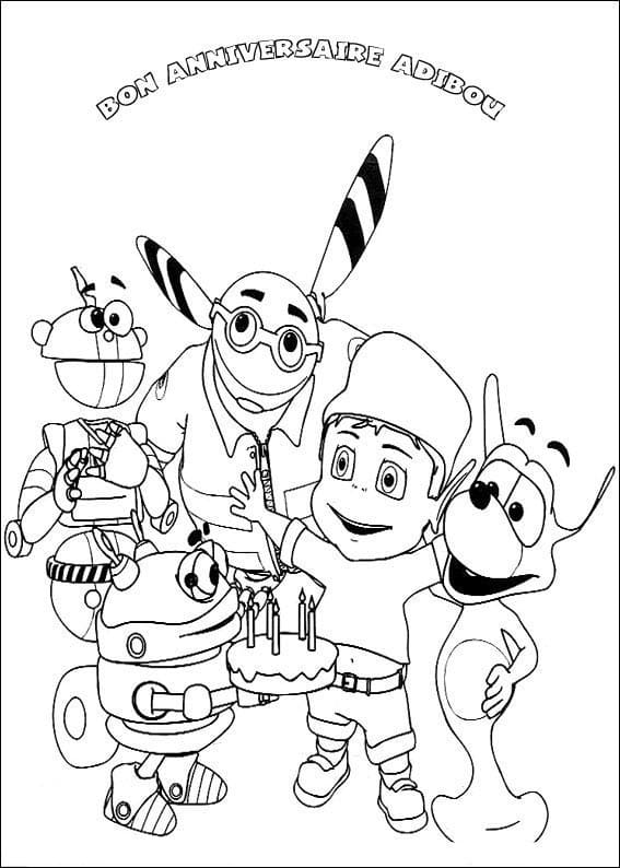 Adibou e amigos para colorir PDF