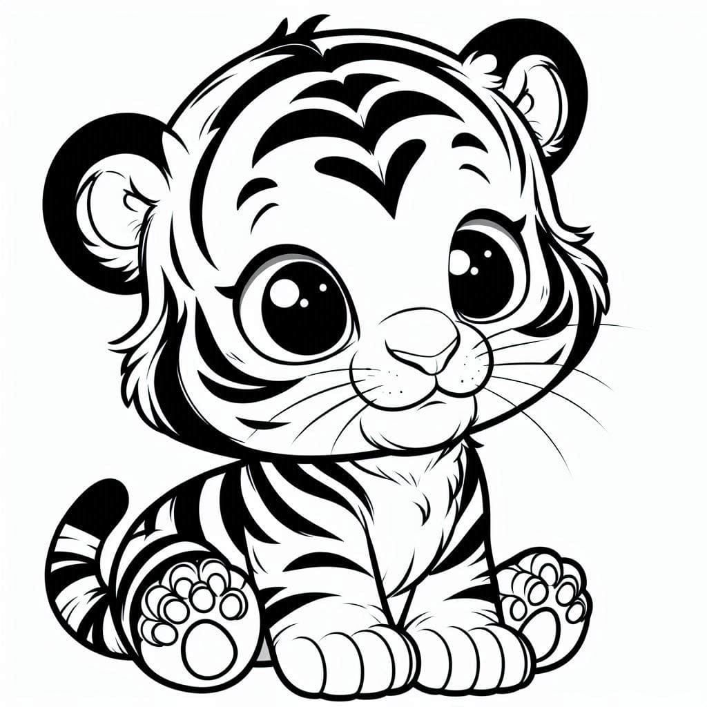 filhote de tigre para colorir