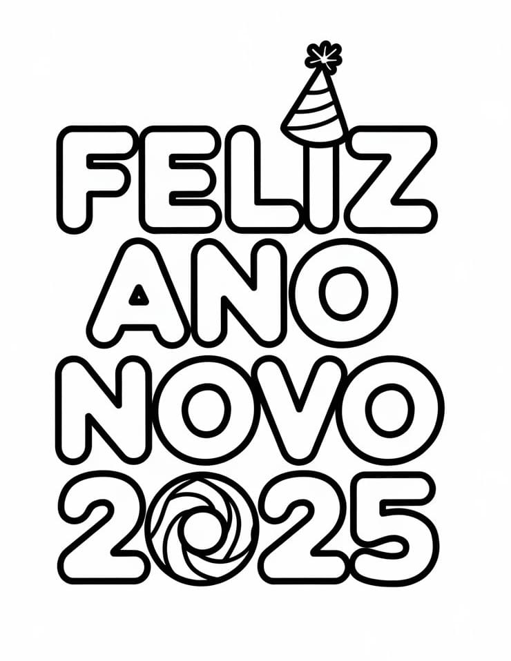 feliz ano novo 2025 para imprimir