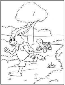 a lebre e a tartaruga desenho para imprimir